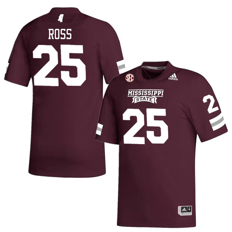 Men #25 Marcus Ross Mississippi State Bulldogs College Football Jerseys Stitched-Maroon